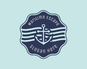 Anchor Maritime Courier Badge logo design