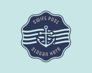 Anchor Maritime Courier Badge logo design