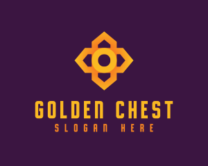 Golden Cross Flower logo design