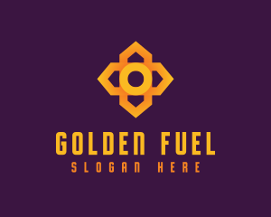 Golden Cross Flower logo design