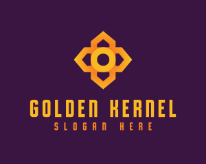 Golden Cross Flower logo design