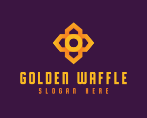 Golden Cross Flower logo design