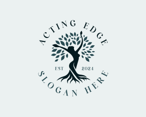 Environmental Woman Tree logo design