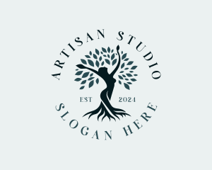 Environmental Woman Tree logo design