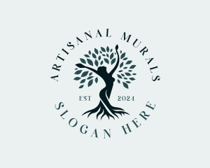 Environmental Woman Tree logo design