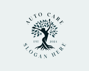 Environmental Woman Tree logo design