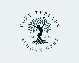 Environmental Woman Tree logo design