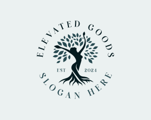 Environmental Woman Tree logo design