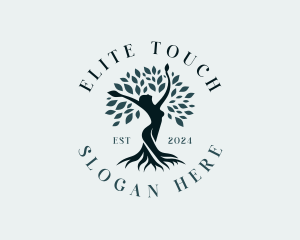 Environmental Woman Tree logo design