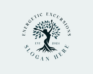 Environmental Woman Tree logo design