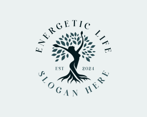 Environmental Woman Tree logo design