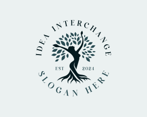 Environmental Woman Tree logo design