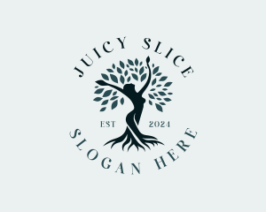 Environmental Woman Tree logo design