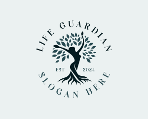 Environmental Woman Tree logo design