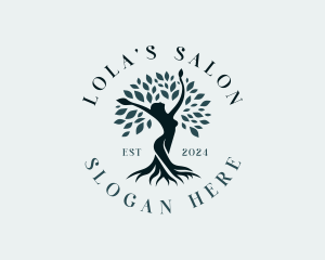 Environmental Woman Tree logo design