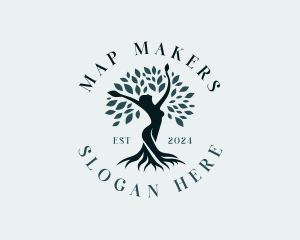 Environmental Woman Tree logo design