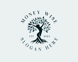 Environmental Woman Tree logo design