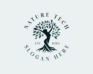 Environmental Woman Tree logo design