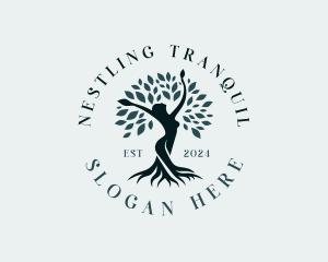 Environmental Woman Tree logo design