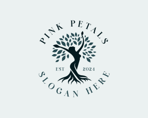 Environmental Woman Tree logo design