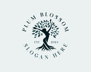 Environmental Woman Tree logo design