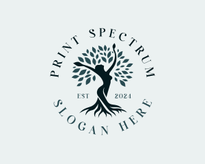 Environmental Woman Tree logo design