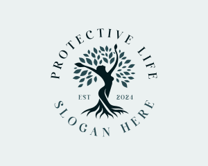 Environmental Woman Tree logo design