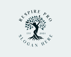 Environmental Woman Tree logo design