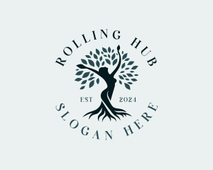 Environmental Woman Tree logo design