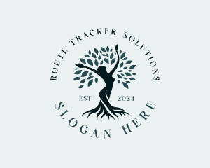 Environmental Woman Tree logo design