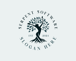 Environmental Woman Tree logo design