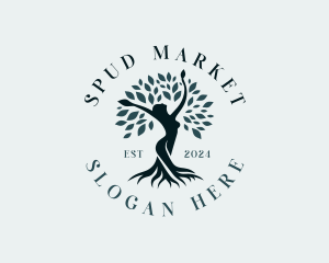 Environmental Woman Tree logo design