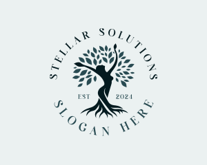 Environmental Woman Tree logo design