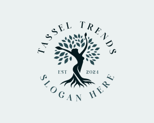 Environmental Woman Tree logo design