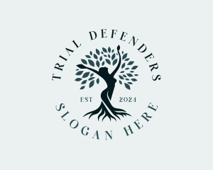 Environmental Woman Tree logo design