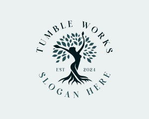 Environmental Woman Tree logo design