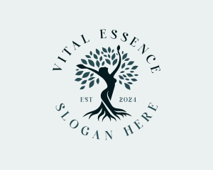 Environmental Woman Tree logo design