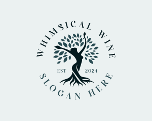 Environmental Woman Tree logo design