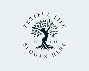 Environmental Woman Tree logo design