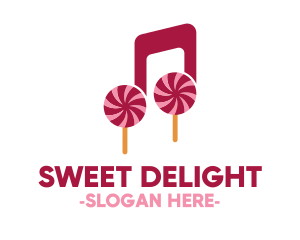 Lollipop Musical Note logo design