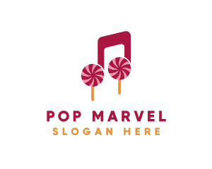 Lollipop Musical Note logo design