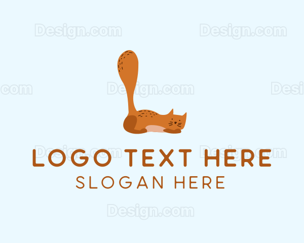 Playful Cat Letter L Logo