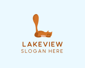 Playful Cat Letter L logo design