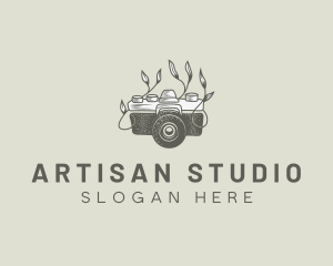 Camera Floral Photo Studio logo design