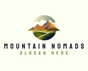 Mountain Trekking Adventure logo design