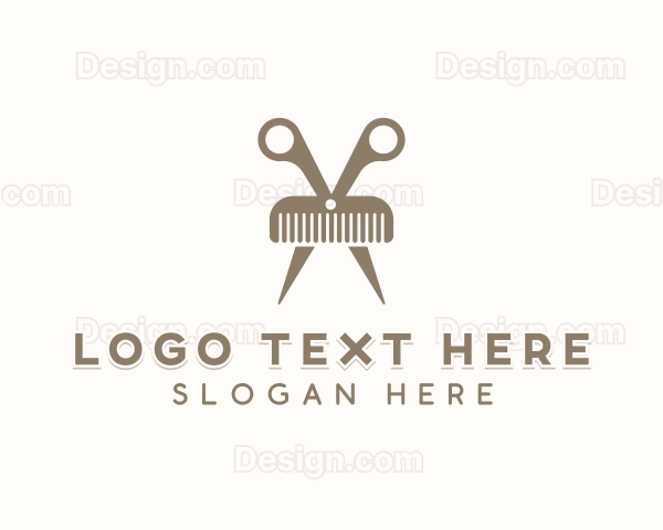 Barbershop Grooming Scissors Logo