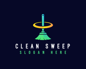 Cleaning Broom Housekeeping logo design