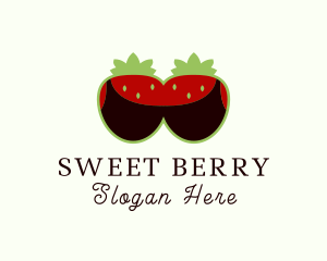 Strawberry Bra Lingerie logo design