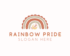 Moon Boho Rainbow logo design