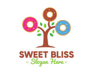 Colorful Doughnut Tree logo design